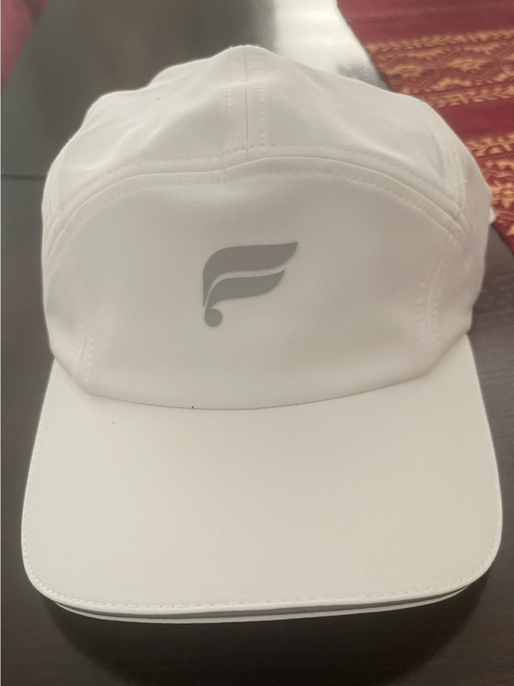 Fila White Performance Five-Panel Cap with Grey Logo